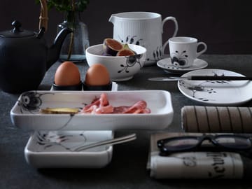 Black Fluted Mega rechteckiger Teller - 24cm - Royal Copenhagen