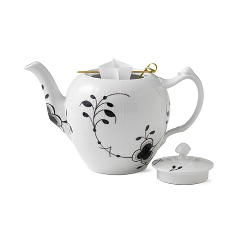 Black Fluted Mega schwarz Teekanne, 100cl Royal Copenhagen