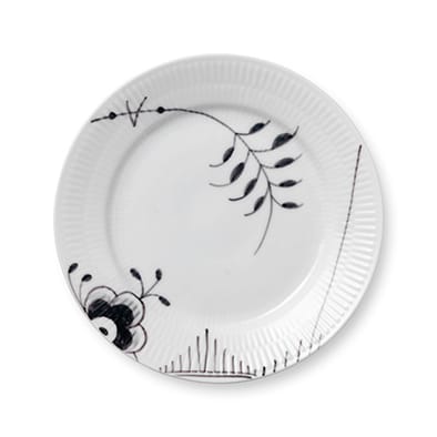 Black Fluted Mega schwarz Teller 2, Ø 19cm Royal Copenhagen