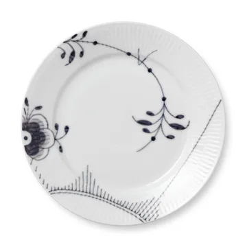 Black Fluted Mega schwarz Teller 2 - Ø 22cm - Royal Copenhagen