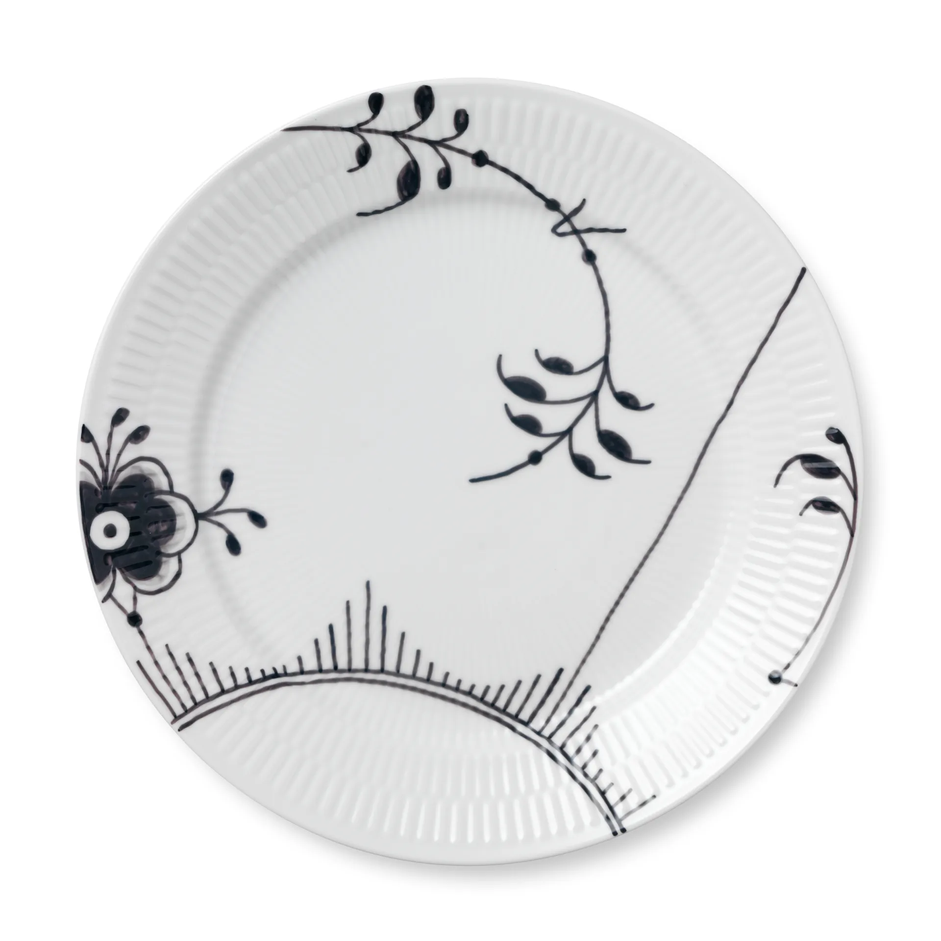 Black Fluted Mega schwarz Teller 2, Ø 27cm Royal Copenhagen