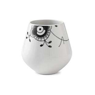 Black Fluted Mega schwarz Vase, 12 cm Royal Copenhagen