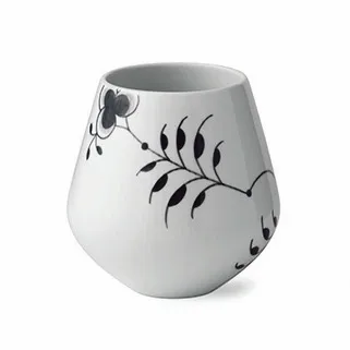 Black Fluted Mega schwarz Vase, 15cm Royal Copenhagen