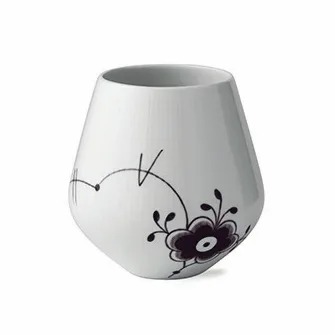 Black Fluted Mega schwarz Vase, 15cm Royal Copenhagen