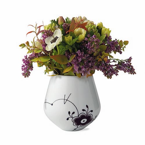 Black Fluted Mega schwarz Vase, 15cm Royal Copenhagen
