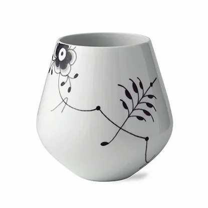 Royal Copenhagen Black Fluted Mega schwarz Vase 20,5cm