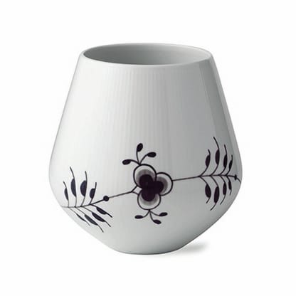 Black Fluted Mega schwarz Vase, 20,5cm Royal Copenhagen