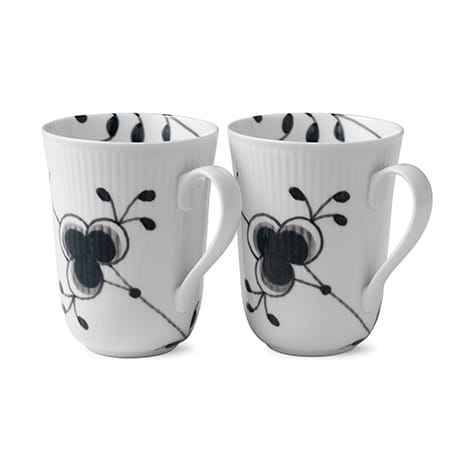 Black Fluted Mega Tasse schwarz 2er Pack, 33cl Royal Copenhagen