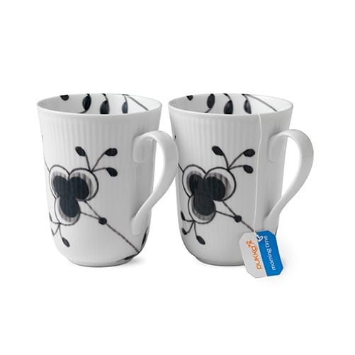 Black Fluted Mega Tasse schwarz 2er Pack, 33cl Royal Copenhagen