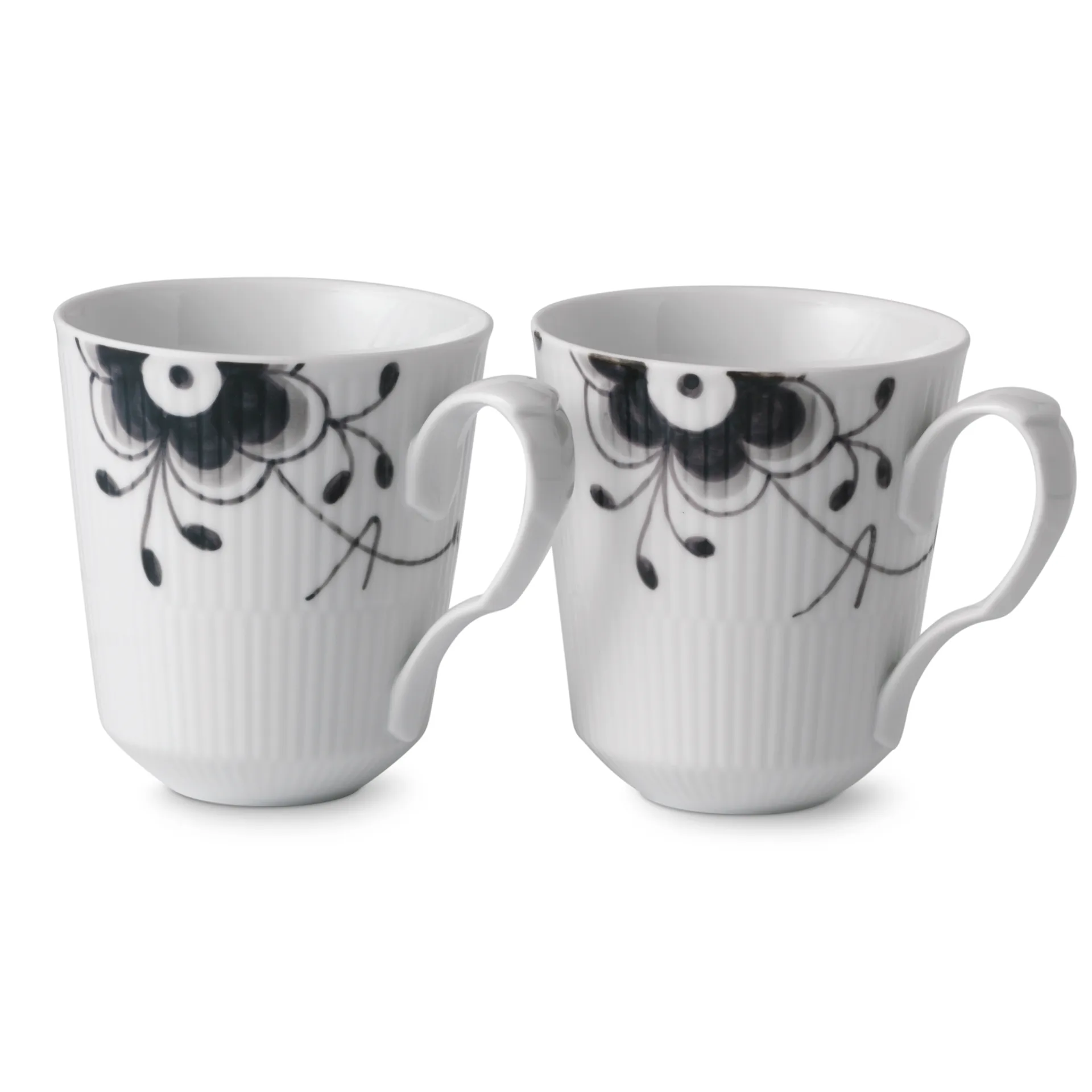 Black Fluted Mega Tasse schwarz 2er Pack, 37 cl Royal Copenhagen