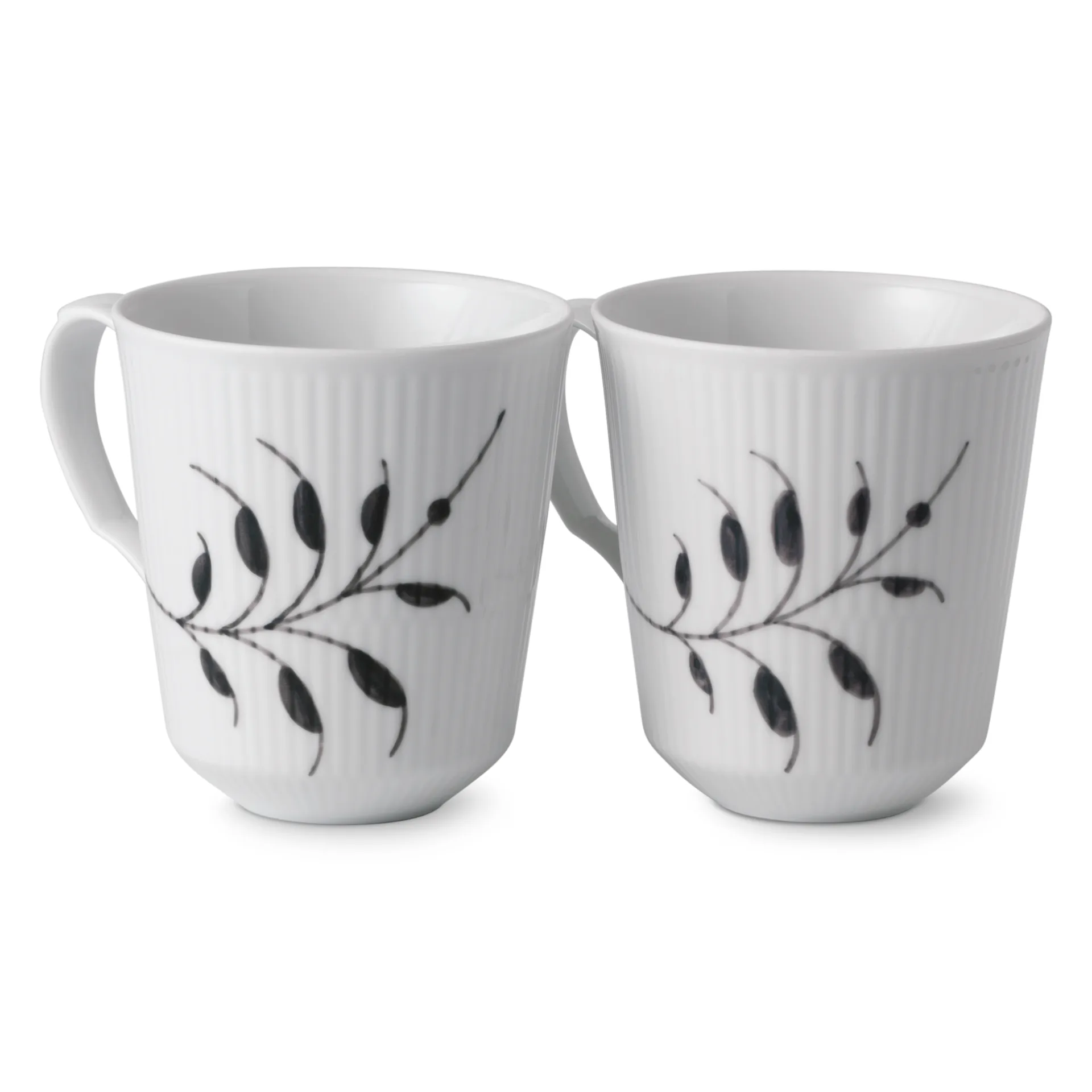 Black Fluted Mega Tasse schwarz 2er Pack, 37 cl Royal Copenhagen