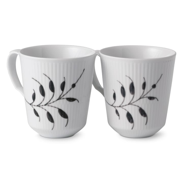 Black Fluted Mega Tasse schwarz 2er Pack, 37 cl Royal Copenhagen