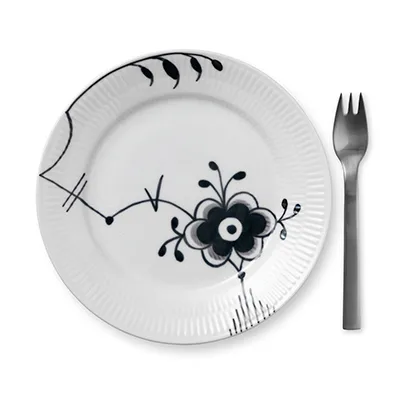 Black Fluted Mega Teller schwarz, Ø 19 cm Royal Copenhagen