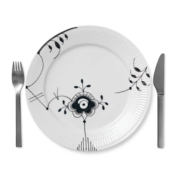 Black Fluted Mega Teller schwarz, Ø 27cm Royal Copenhagen