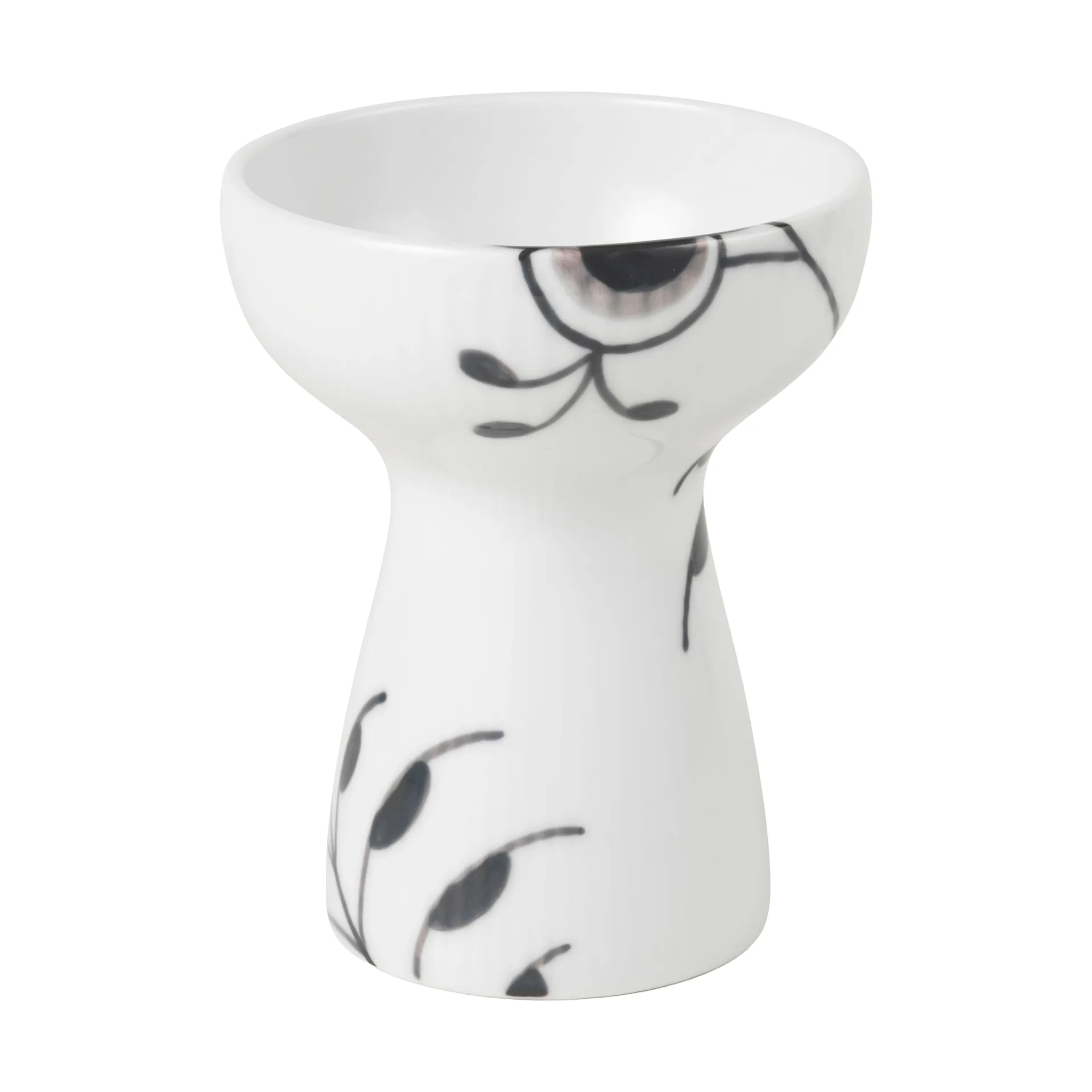 Black Fluted Vase 11 cm, White-black Royal Copenhagen