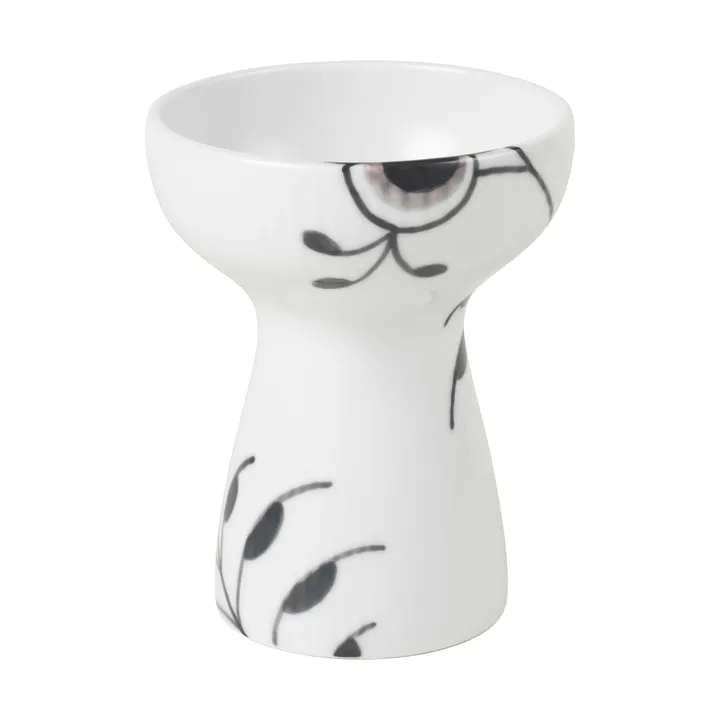 Black Fluted Vase 11 cm - White-black - Royal Copenhagen