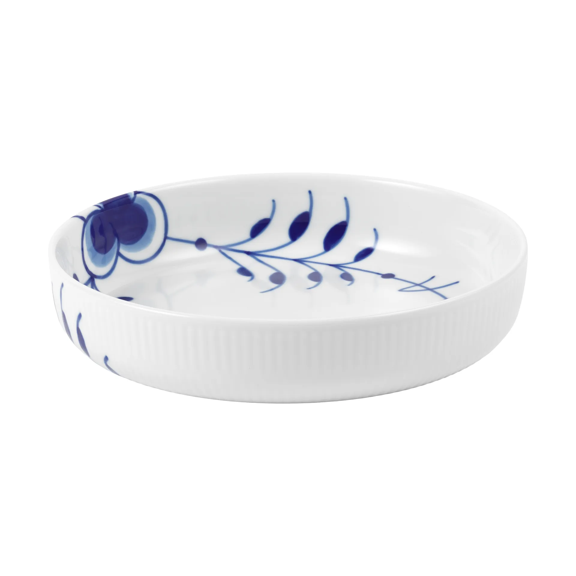 Blue Fluted Mega Auflaufform Ø18,5 cm, White-blue Royal Copenhagen