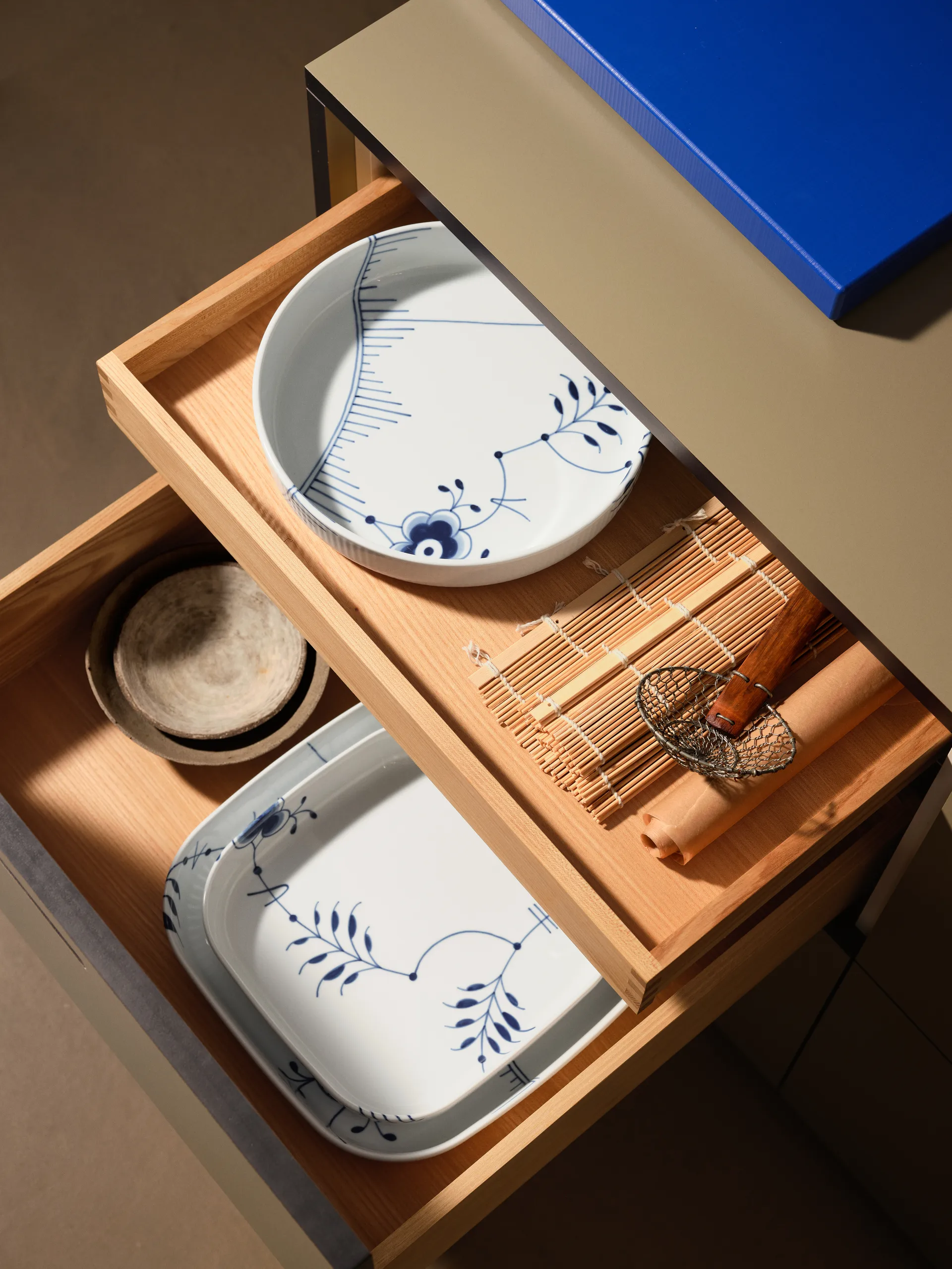 Blue Fluted Mega Auflaufform viereckig, 25 x 25 cm Royal Copenhagen