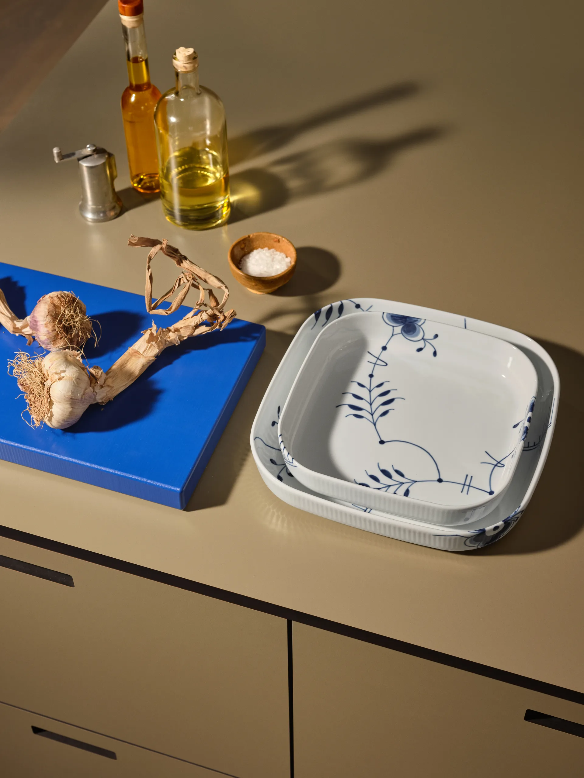 Blue Fluted Mega Auflaufform viereckig, 30 x 30 cm Royal Copenhagen