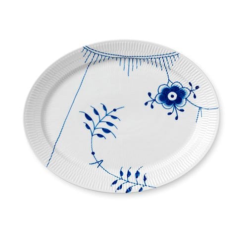 Blue Fluted Mega ovaler Teller, Ø 33cm Royal Copenhagen