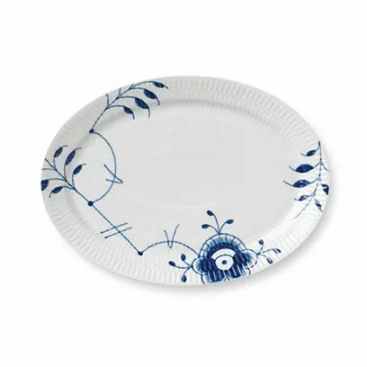 Blue Fluted Mega ovaler Teller 7, 28cm Royal Copenhagen