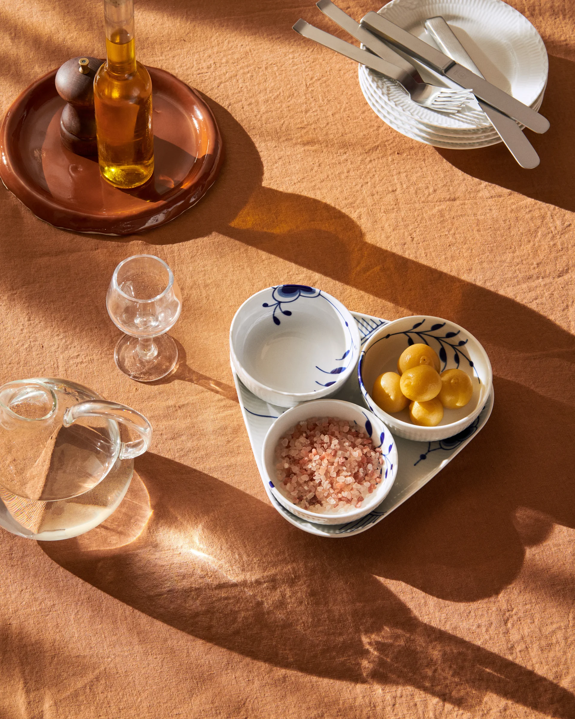 Blue Fluted Mega Servierset 4 Teile, Blau-Weiß Royal Copenhagen