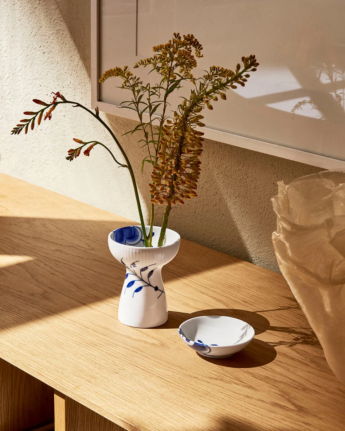 Blue Fluted Mega Vase geöffnet, 11cm Royal Copenhagen