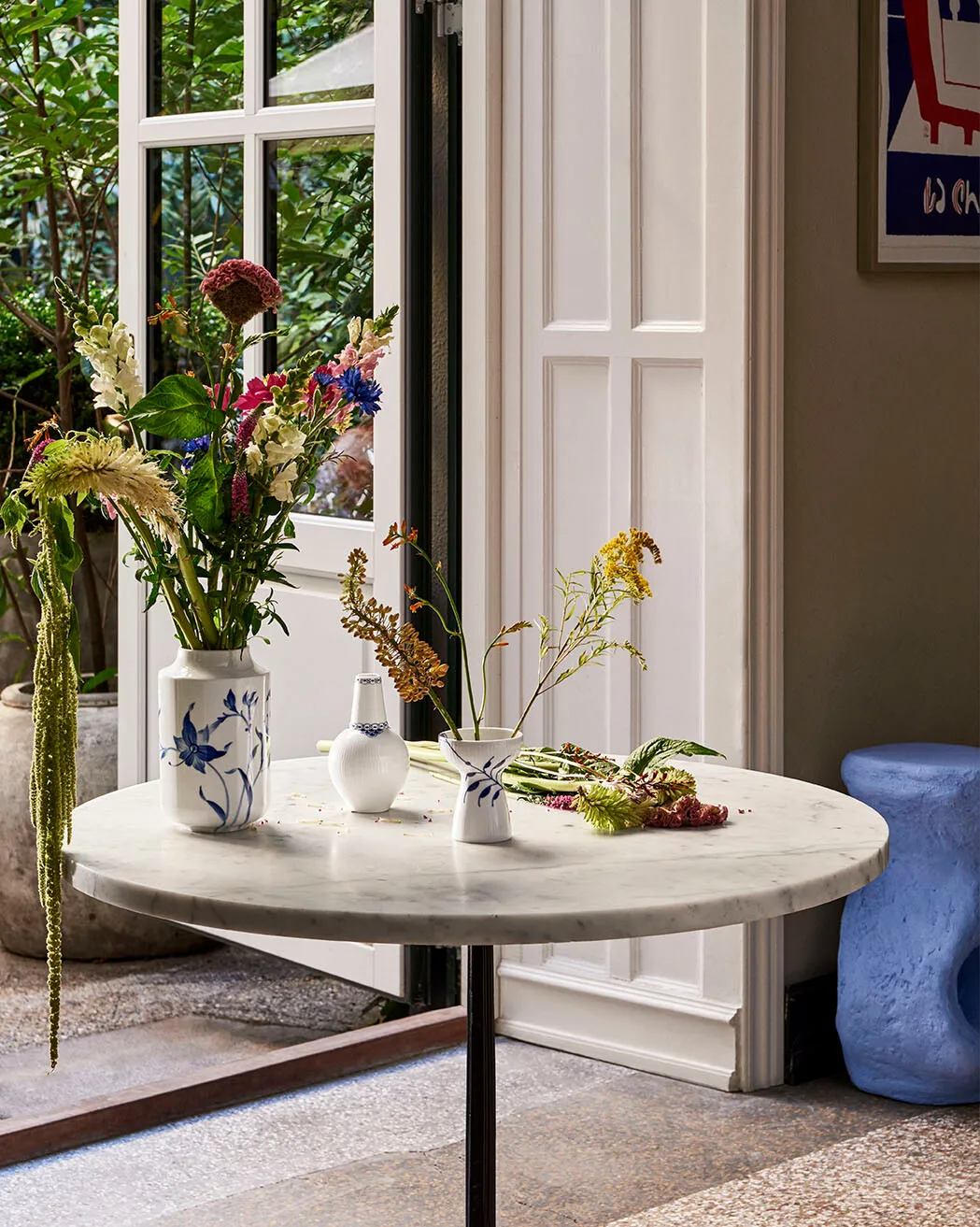 Blue Fluted Mega Vase geöffnet, 11cm Royal Copenhagen