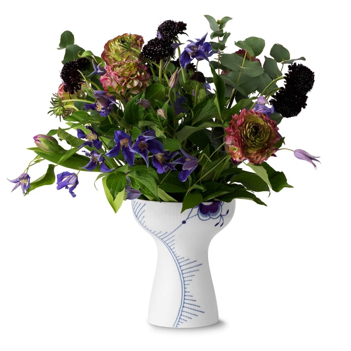 Blue Fluted Mega Vase geöffnet, 19cm Royal Copenhagen