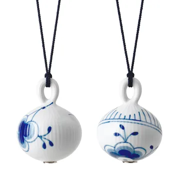 Blue Fluted Mega Weihnachtskugel 2 Teile - Ø9,5cm - Royal Copenhagen