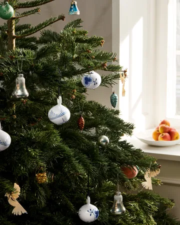 Blue Fluted Mega Weihnachtskugel 2 Teile - Ø9,5cm - Royal Copenhagen