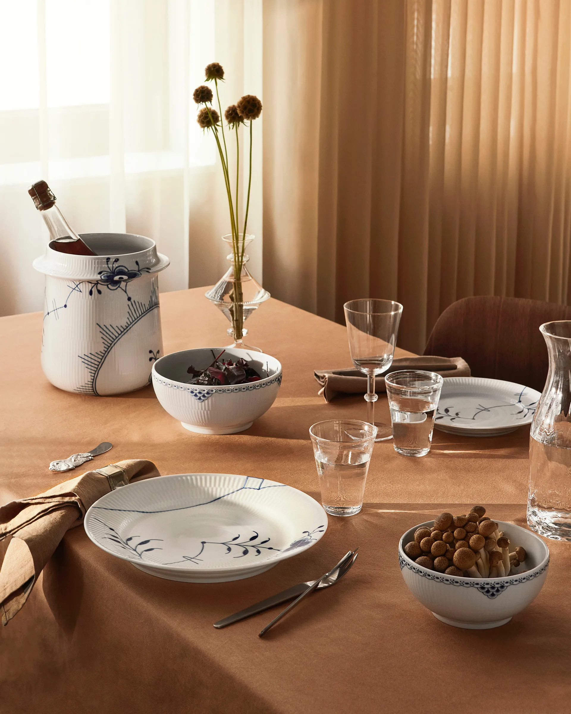 Blue Fluted Mega Weinkühler 21,5 cm, White-blue Royal Copenhagen