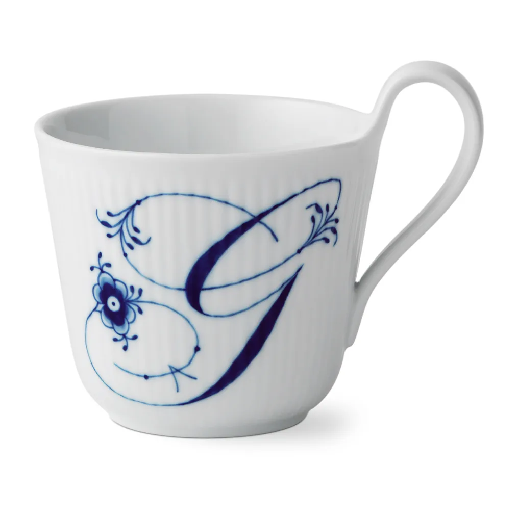 Royal Copenhagen Tasse – Weiß-blau Gerippt, 330 Ml, Aus Porzellan, Klassisches Dänisches Design