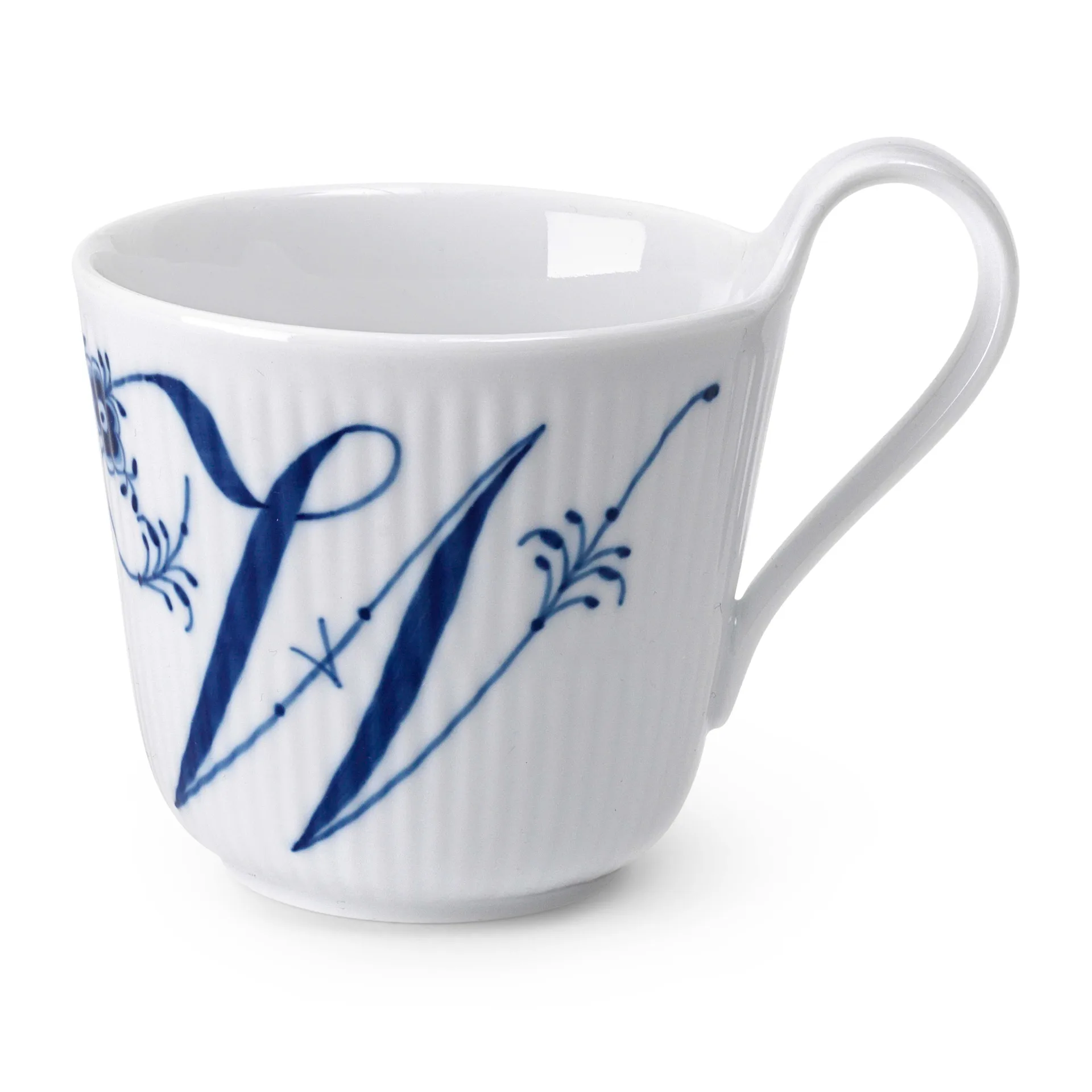 Blue Fluted Plain Alphabet Tasse 33cl, W Royal Copenhagen
