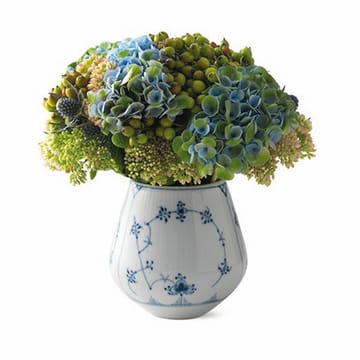Blue Fluted Plain gerippt Vase - 12cm - Royal Copenhagen