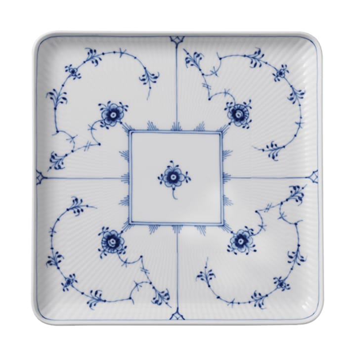 Blue Fluted Plain quadratischer Teller - 20 x 20cm - Royal Copenhagen