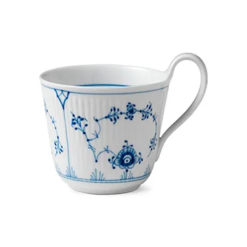 Blue Fluted Plain Tasse gerippt - 33cl, hoher henkel - Royal Copenhagen
