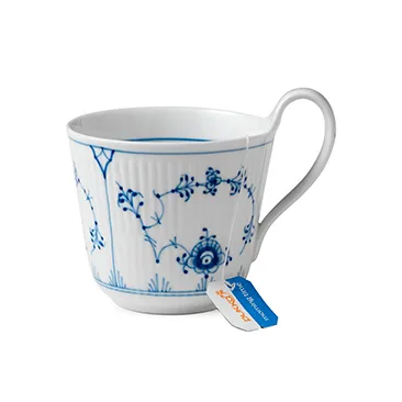 Blue Fluted Plain Tasse gerippt, 33cl, hoher henkel Royal Copenhagen