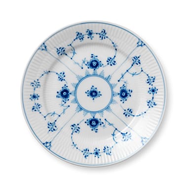 Blue Fluted Plain Teller gerippt, Ø 19cm Royal Copenhagen