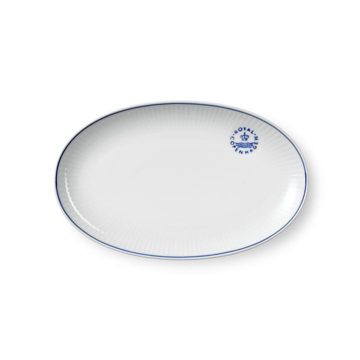 Blueline kleiner Teller oval 23cm - Weiß-blau - Royal Copenhagen