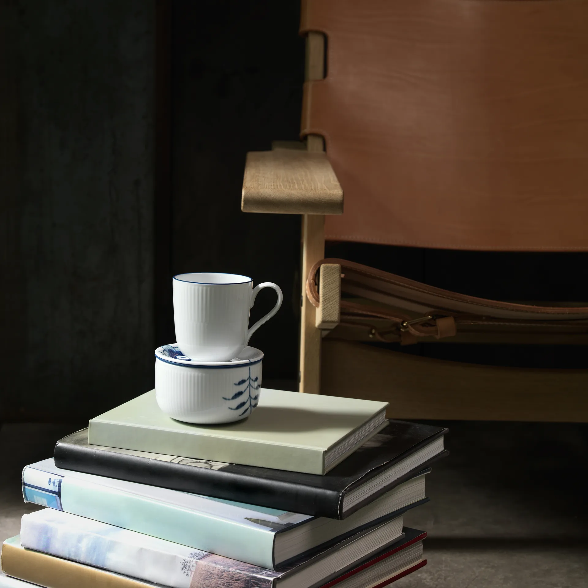 Blueline Tasse 28cl 2er Pack, Weiß-blau Royal Copenhagen