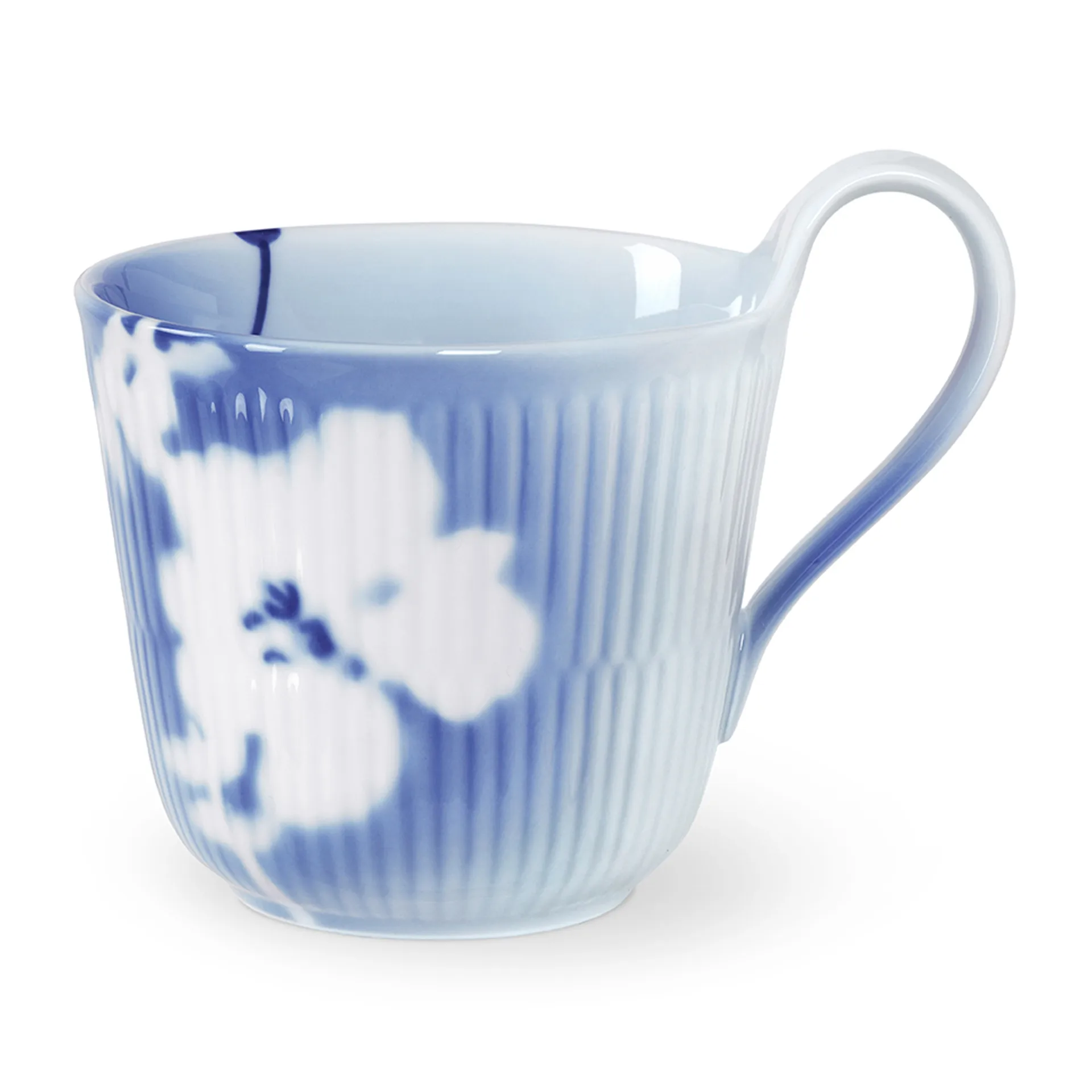 Mega Rose Tasse mit hohem Henkel 33cl, Weiß- blau Royal Copenhagen