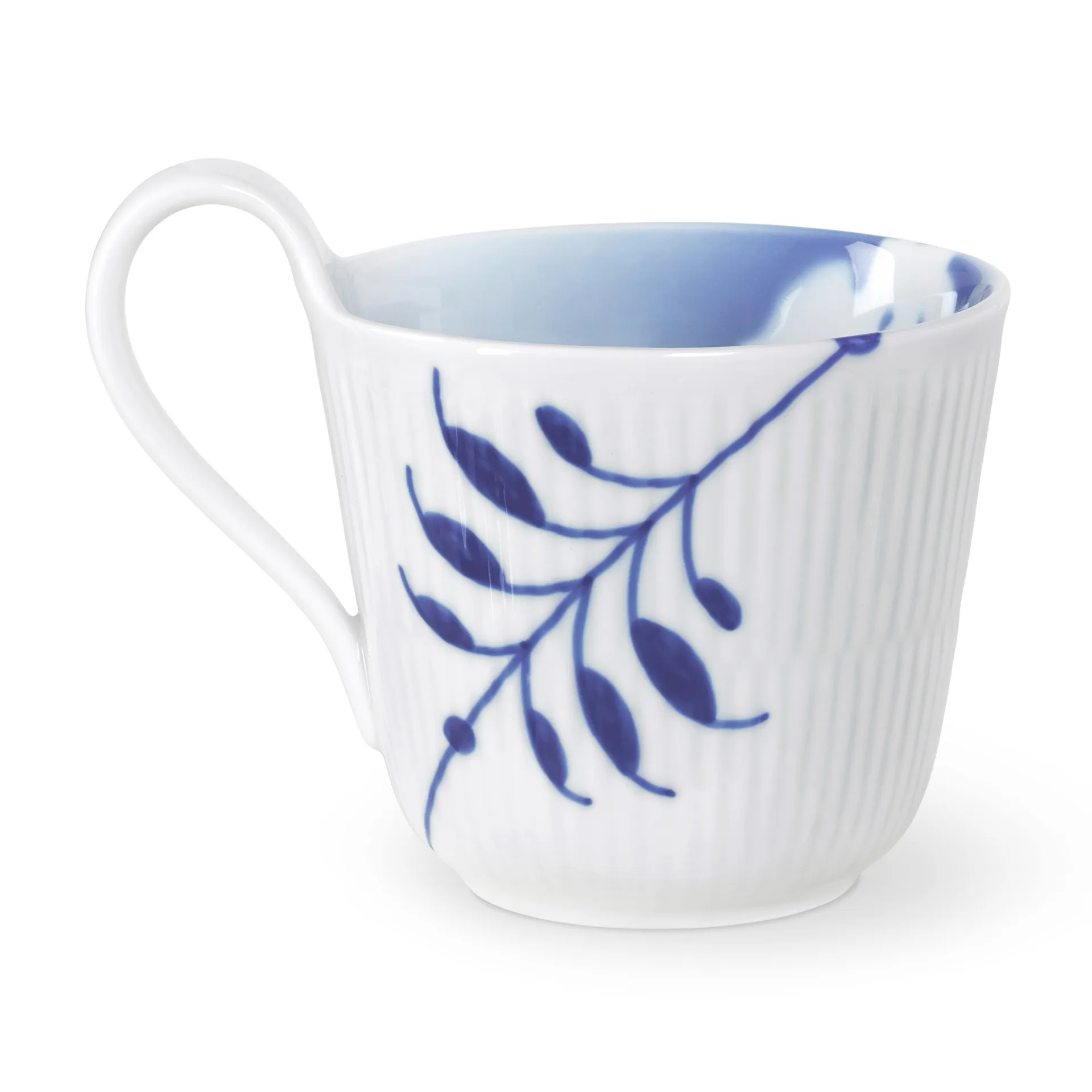 Mega Rose Tasse mit hohem Henkel 33cl, Weiß- blau Royal Copenhagen