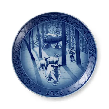 Royal Copenhagen Collectibles Weihnachtsteller 2023 - Weihnachtszeit im Wald Ø18cm - Royal Copenhagen