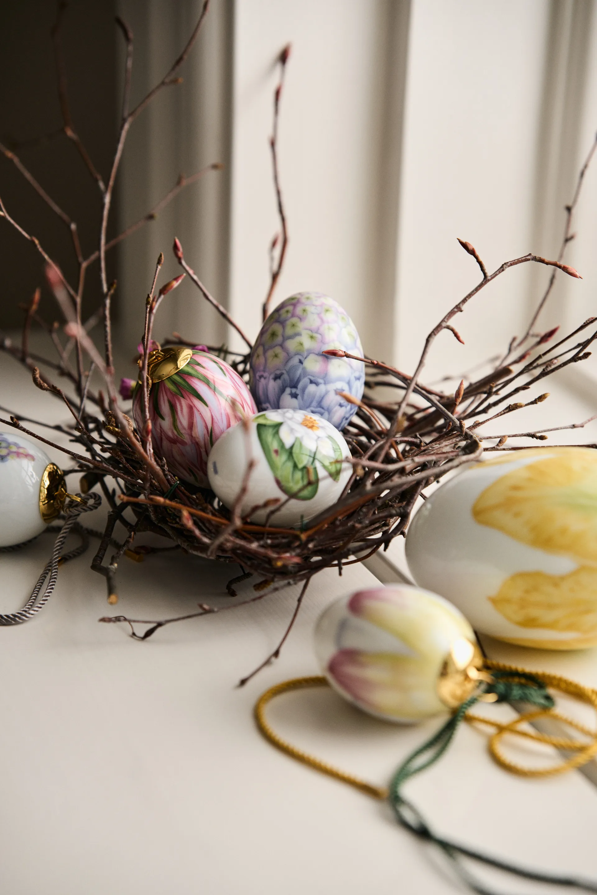 Royal Copenhagen Tulpe groß Osteranhänger 2023, Gelb-Grün Royal Copenhagen