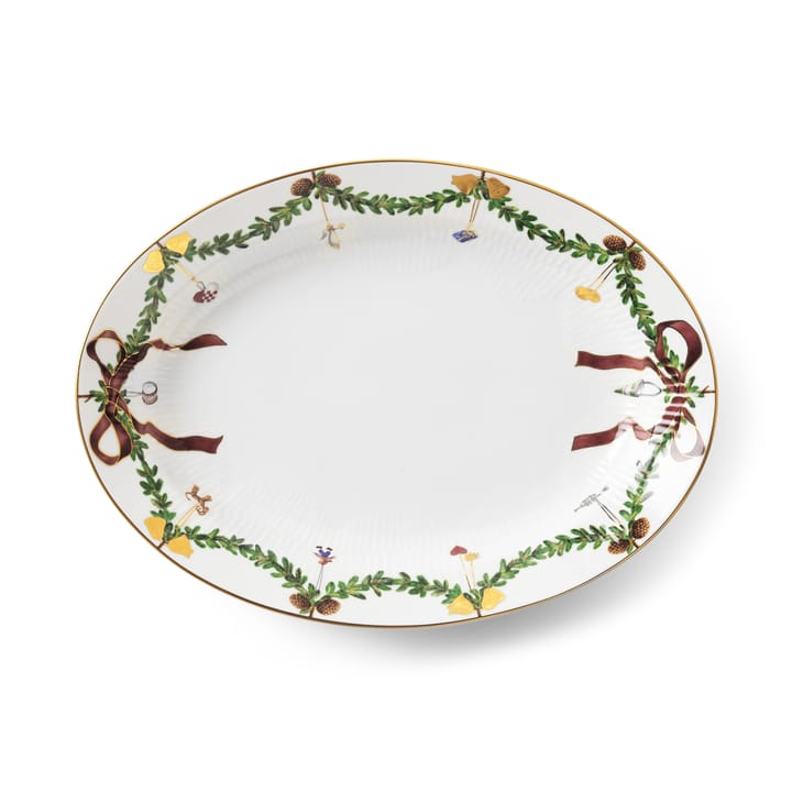 Star Fluted Christmas ovaler Teller, 25,4x34,5 cm Royal Copenhagen