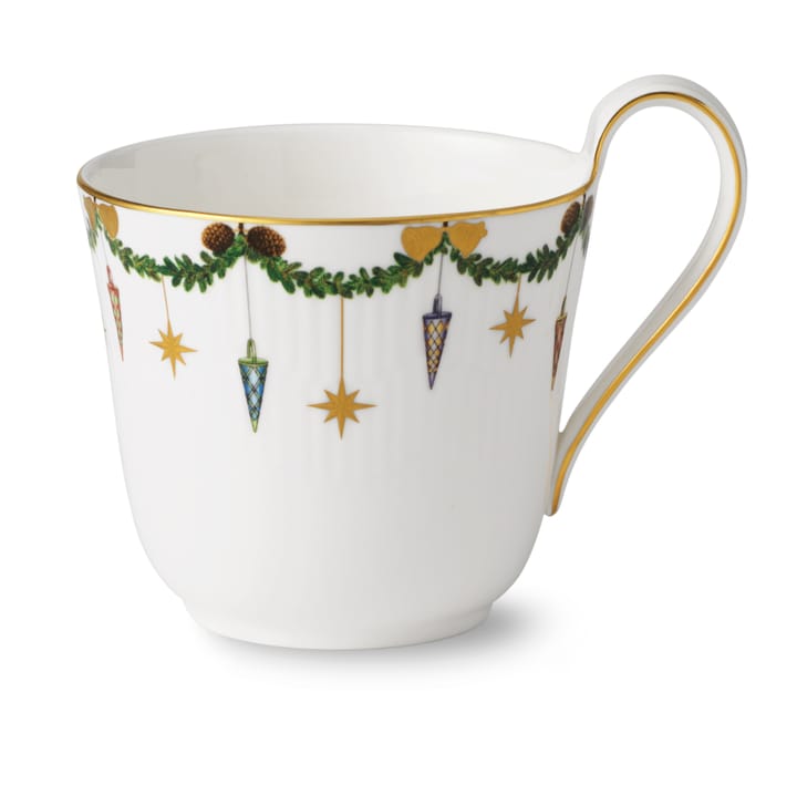 Star Fluted Christmas Tasse mit hohem Henkel - 33cl - Royal Copenhagen