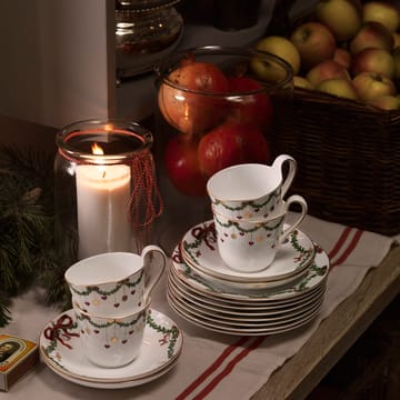 Star Fluted Christmas Tasse mit Untertasse - 24cl - hoher Henkel - Royal Copenhagen