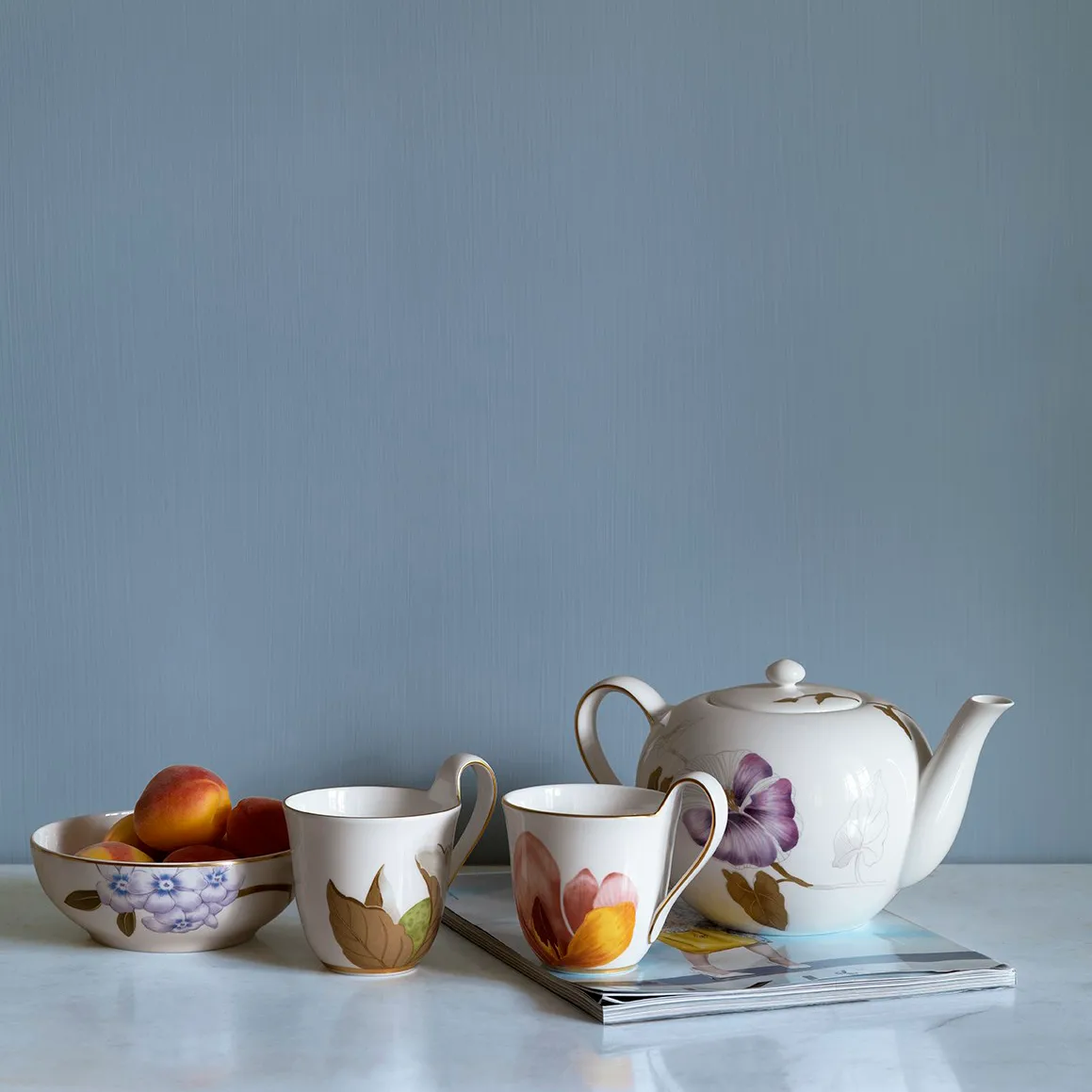 Teekanne, Himmelblaue Prunkwinde Royal Copenhagen