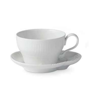 White Elements Tasse mit Untersetzer 26cl - 26cl - Royal Copenhagen